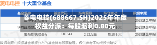 菱电电控(688667.SH)2025年年度权益分派:每股派利0.80元-第2张图片