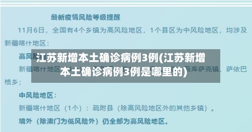 江苏新增本土确诊病例3例(江苏新增本土确诊病例3例是哪里的)
