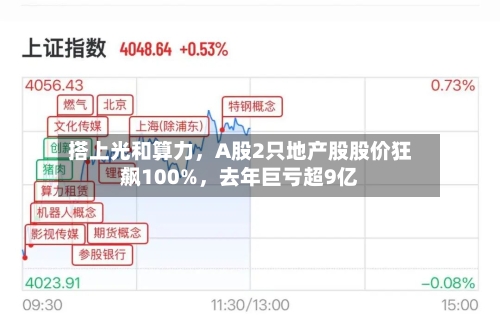 搭上光和算力，A股2只地产股股价狂飙100%，去年巨亏超9亿