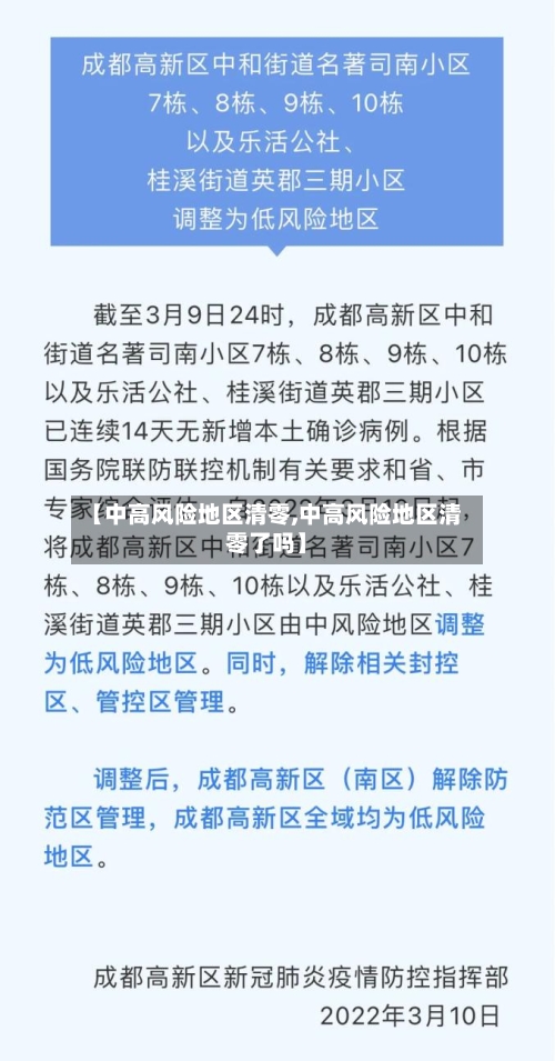 【中高风险地区清零,中高风险地区清零了吗】-第2张图片