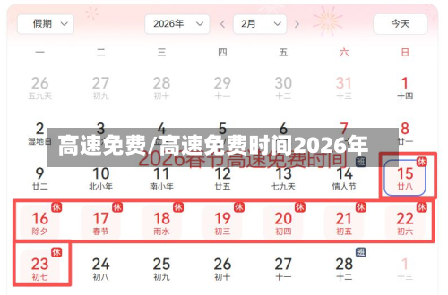 高速免费/高速免费时间2026年