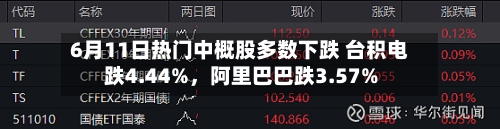 6月11日热门中概股多数下跌 台积电跌4.44%	，阿里巴巴跌3.57%-第2张图片