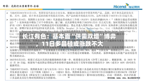 长江有色：基本面“供需双增	”博弈	，11日多晶硅或涨跌不大-第2张图片