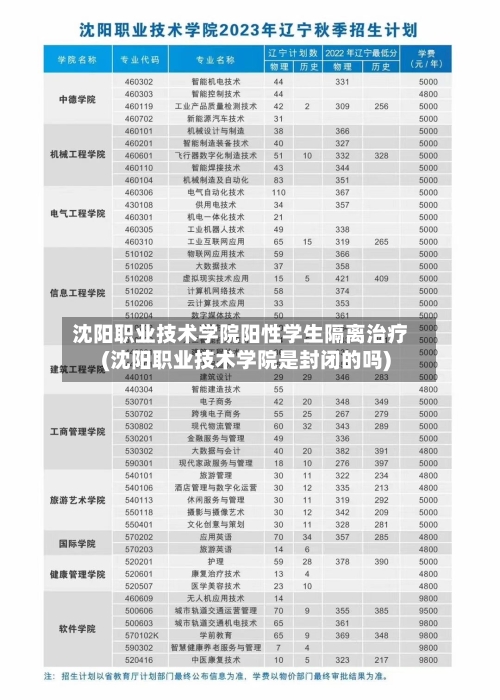 沈阳职业技术学院阳性学生隔离治疗(沈阳职业技术学院是封闭的吗)-第2张图片