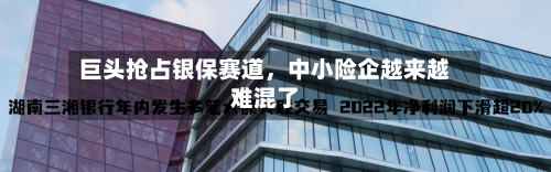 巨头抢占银保赛道，中小险企越来越难混了-第2张图片