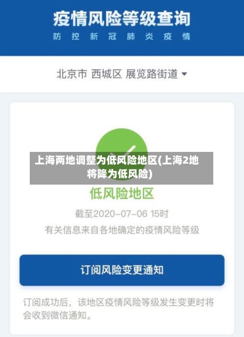 上海两地调整为低风险地区(上海2地将降为低风险)-第2张图片