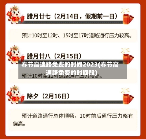 春节高速路免费的时间2023(春节高速路免费的时间段)